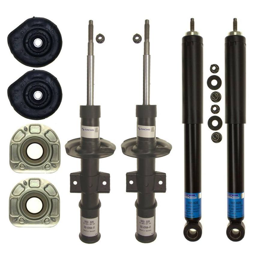 Volvo Suspension Strut and Shock Absorber Assembly Kit - Front and Rear 9191569 - Sachs 4019656KIT